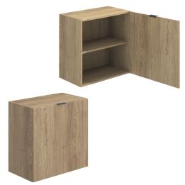 Meyvaser Mueble de salón y TV Conjunto muebles de salón apilable 245 Cm Ancho Color Madera y Blanco