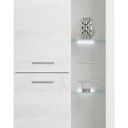 Mueble de Salón Moderno con Leds, Acabado en Andersen Pino, Medidas: 260 cm (Ancho) x 191 cm (Alto) 47,5 cm (Fondo)