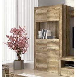 Mueble de Comedor, Mueble Salón, Acabado en Color Cañón, Medidas: 235 cm (Ancho) x 177 cm (Alto) x 41,4 cm (Fondo)