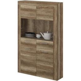 Mueble de Comedor, Mueble Salón, Acabado en Color Cañón, Medidas: 235 cm (Ancho) x 177 cm (Alto) x 41,4 cm (Fondo)
