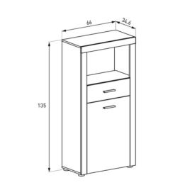 Mueble de Comedor, Mueble Salón, Acabado en Color Cañón, Medidas: 301 cm (Ancho) x 177 cm (Alto) x 41,4 cm (Fondo)