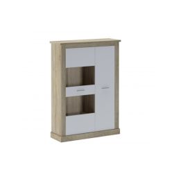 Mueble de Comedor, Mueble Salón, Acabado en Blanco y Cambria, Medidas: 305 cm (Ancho) x 174,7 cm (Alto) x 41,8 cm (Fondo)