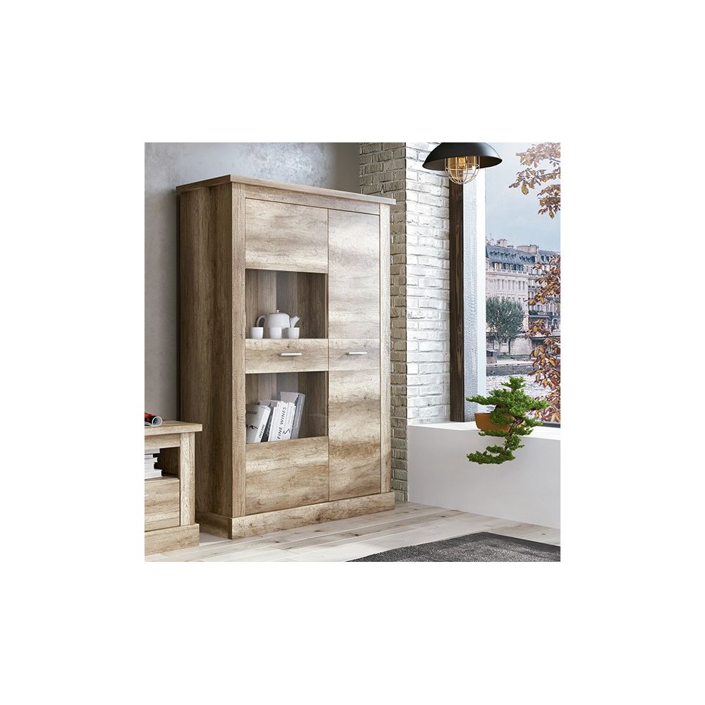 Mueble de Comedor, Mueble Salón, Acabado en Color Cañón, Medidas: 305 cm (Ancho) x 174,7 cm (Alto) x 41,8 cm (Fondo)