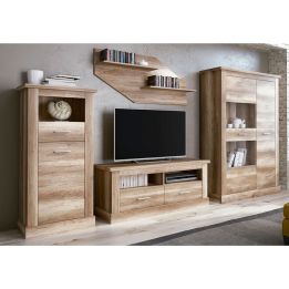 Mueble de Comedor, Mueble Salón, Acabado en Color Cañón, Medidas: 326 cm (Ancho) x 174,7 cm (Alto) x 41,8 cm (Fondo)