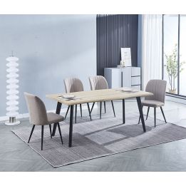 Mesa Comedor Madera Estilo Industrial, Patas metálicas Negras, Medidas 180 cm (Largo) x 90 cm (Ancho) 76 cm (Alto)