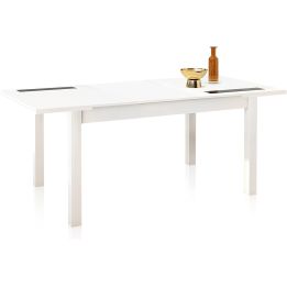 Mesa Comedor, Mesa de salón Extensible, Acabado en Color Blanco, Medidas: 140-180 cm (Largo) x 90 cm (Ancho) x 75 cm (Alto)