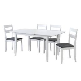 Mesa de Comedor Extensible en MDF - Acabado Blanco | 120/150x80 cm | Diseño Moderno y Funcional