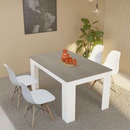 Mesa de Comedor Extensible, Mesa Salón, Robusta, Color Andersen Pino Gris, 138-198 cm (Largo) x 88 cm (Ancho) x 76 cm (Alto)