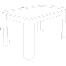 Mesa de Comedor Extensible, Mesa Salón, Robusta, Color Andersen Pino Gris, 138-198 cm (Largo) x 88 cm (Ancho) x 76 cm (Alto)