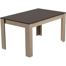 Mesa de Comedor, Mesa de Salón Fija, Color Roble - Grafito, Medidas: 140 cm (Largo) x 80 cm (Ancho) x 75 cm (Alto)