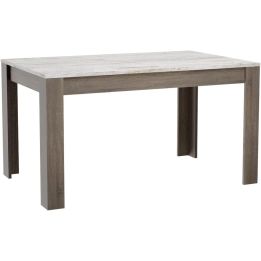 Mesa de Comedor, Mesa de Salón Fija, Color Trufa y Cañon, Medidas: 140 cm (Largo) x 80 cm (Ancho) x 75 cm (Alto)