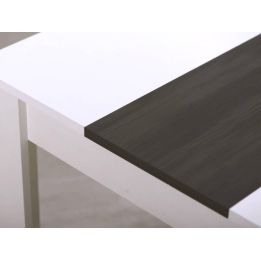 Mesa de Comedor Moderna 135x80x75 cm, Tapa MDF Blanco y Negro con Patas Blancas - Estilo Moderno