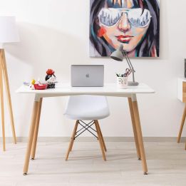Mesa de Comedor o Cocina de 120 cm Lacada Blanca 76x120x80 Cm – Alta Resistencia y Durabilidad