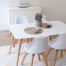 Mesa de Comedor o Cocina de 120 cm Lacada Blanca 76x120x80 Cm – Alta Resistencia y Durabilidad
