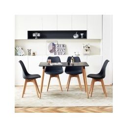 Mesa de Comedor o Cocina de 120 cm Lacada Color Negro 76x120x80 Cm – Alta Resistencia y Durabilidad