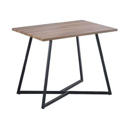 Mesa Comedor Madera, Patas metálicas En Color Negro, Mesa Rectangular, Medidas 100 cm (Lar) x 70 cm (Anc) 76 cm (Al)