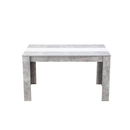 Mesa de Comedor Moderna 135x80x75 cm, Tapa MDF Gris Cemento y Blanco con Patas Resistentes - Estilo Moderno