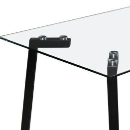 Mesa de Cristal Fija para Comedor - Patas Negras de Metal | Alta Calidad y Estilo Versátil | 140x80 x 75 cm