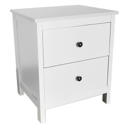 SALDO: Mesilla de Noche 2 Cajones Blanco 55cm x 48cm x 40cm