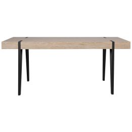 Mesa de Comedor o Cocina| MDF con Acabado Laminado Color Roble Sonoma | Patas Metálicas Negras | Medidas: 150 x 90 x 75 cm