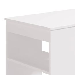 Mesa de Cocina Alta | Acabado en Melamina Blanco | Medidas: 120 cm Ancho x 50 cm Fondo x 105 cm Alto
