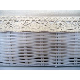 Mueble de plancha Lisboa color blanco con 4 cajones de almacenamiento y ruedas