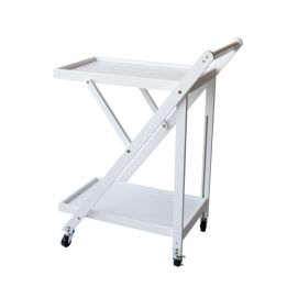 Camarera Plegable con Ruedas 65x40x85 Blanco - ¡Práctica y Elegante!