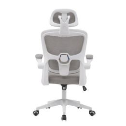 Silla de Oficina Ergonómica en Tejido 3D Gris con Reposacabezas Regulable y Refuerzo Lumbar - Medidas 65x55x114-124 cm