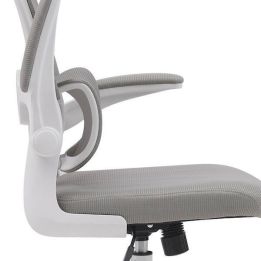 Silla de Oficina Ergonómica en Tejido 3D Gris con Reposacabezas Regulable y Refuerzo Lumbar - Medidas 65x55x114-124 cm
