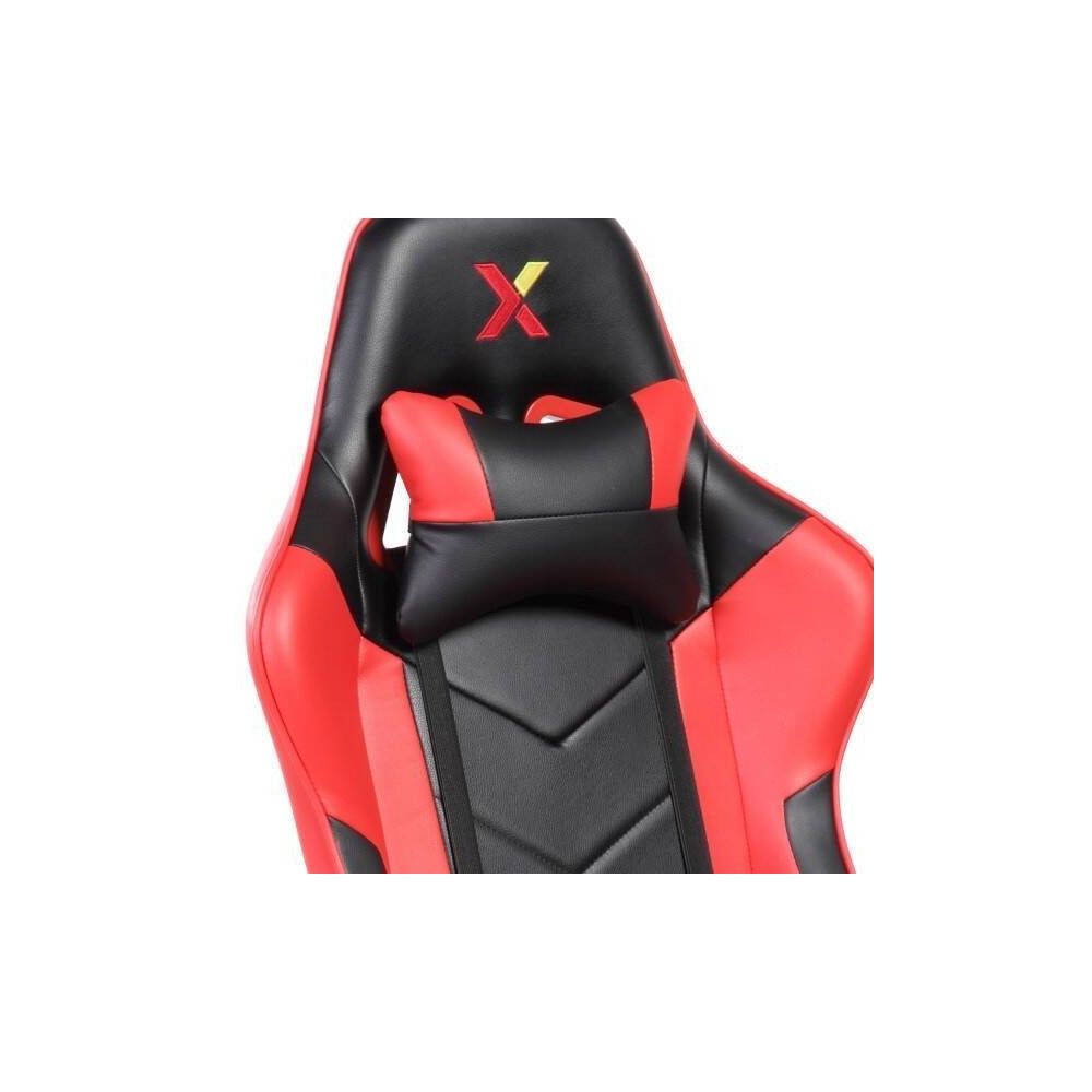 Silla de Oficina Ergonómica en Símil Piel Roja y Negra con Respaldo Alto, Sistema Hidráulico- Medidas 65x55/130x125,5/135,5 cm