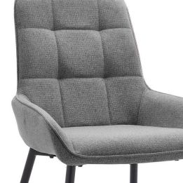 Pack de 4 Sillas Tapizadas en Tela Gris con Tratamiento Easy Clean, Asiento Reforzado  Medidas 54x55x88 cm