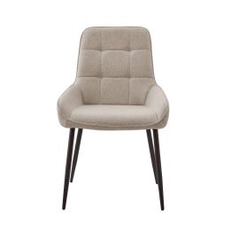 Pack de 4 Sillas Tapizadas en Tela Marron con Tratamiento Easy Clean, Asiento Reforzado Medidas 54x55x88 cm