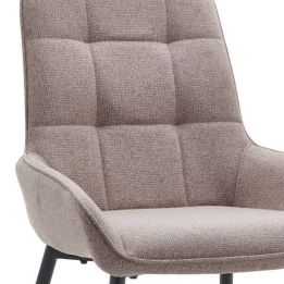 Pack de 4 Sillas Tapizadas en Tela Marron con Tratamiento Easy Clean, Asiento Reforzado Medidas 54x55x88 cm