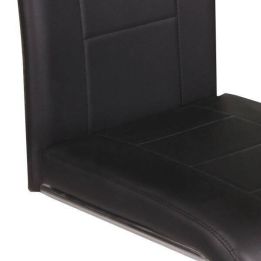 Pack de 4 Sillas de Madera Contrachapada con Relleno de Espuma, Tapizadas en Tela Negra, Patas de Cromo, Medidas 43x49x102 cm