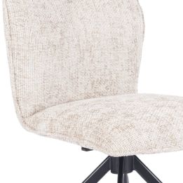 Pack de 2 Sillas Tapizadas en Tela Beige, Patas Negras, Asiento y Respaldo Ergonómicos y Acolchados Medidas 63x48x93 cm