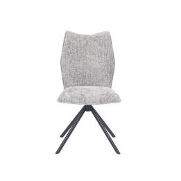 Pack de 2 Sillas Tapizadas en Tela Gris, Patas Negras, Asiento y Respaldo Ergonómicos y Acolchados Medidas 63x48x93 cm