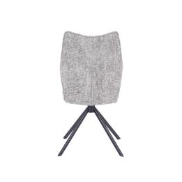 Pack de 2 Sillas Tapizadas en Tela Gris, Patas Negras, Asiento y Respaldo Ergonómicos y Acolchados Medidas 63x48x93 cm