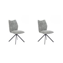 Pack de 2 Sillas Tapizadas en Tela Musgo, Patas Negras, Asiento y Respaldo Ergonómicos y Acolchados Medidas 63x48x93 cm