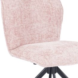Pack de 2 Sillas Tapizadas en Tela Rosa, Patas Negras, Asiento y Respaldo Ergonómicos y Acolchados Medidas 63x48x93 cm