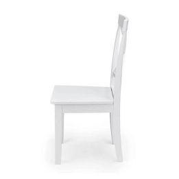 Pack de 2 Sillas de Madera Lacada en Blanco Mate, Diseño Moderno y Elegante, Medidas 42,5x53,94 cm
