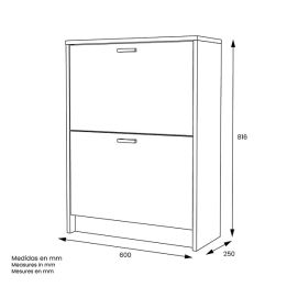 Zapatero Recibidor Roble – Mueble Auxiliar Estrecho con 2 Puertas | Capacidad 12 Pares | 81,6 x 60 x 25 cm