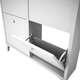 Zapatero de Melamina con 4 Puertas | Capacidad 8 Pares | 101 x 90 x 20 cm