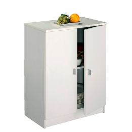 Armario Bajo de Cocina con 2 Puertas – Color Blanco – 60 x 80 x 34 cm