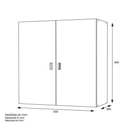 Mueble Alto de Cocina para Colgar con 2 Puertas – Color Blanco – 60 x 60 x 26,5 cm (alto x ancho x fondo)