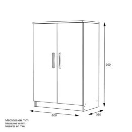 Armario Multiusos Color Roble – Color Blanco – 60 x 90 x 36 cm