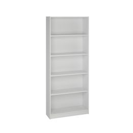 Estantería Alta Salón, Librería, Color Blanco, Medidas: 180 cm (Alto) x 75 cm (Ancho) x 25 cm (Fondo)