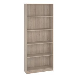 Estantería Alta Salón, Librería, Color Roble, Medidas: 180 cm (Alto) x 75 cm (Ancho) x 25 cm (Fondo)