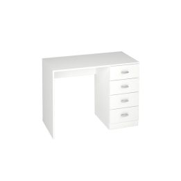 Escritorio Moderno de 4 Cajones - Acabado Blanco de Alta Calidad - 100 cm de Ancho, 50 cm de Fondo, 75 cm de Alto
