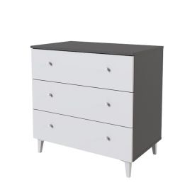 Cómoda con 3 Cajones, para Dormitorio, Acabado en Color Blanco, Medidas: 80 cm (Ancho) x 80 cm (Alto) x 48 cm (Fondo)
