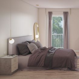 Mesita de Noche Moderna Mesilla de Noche con 2 Cajones Mesita Auxiliar para Dormitorio 49,6x40x35cm Color Cemento y Blanco